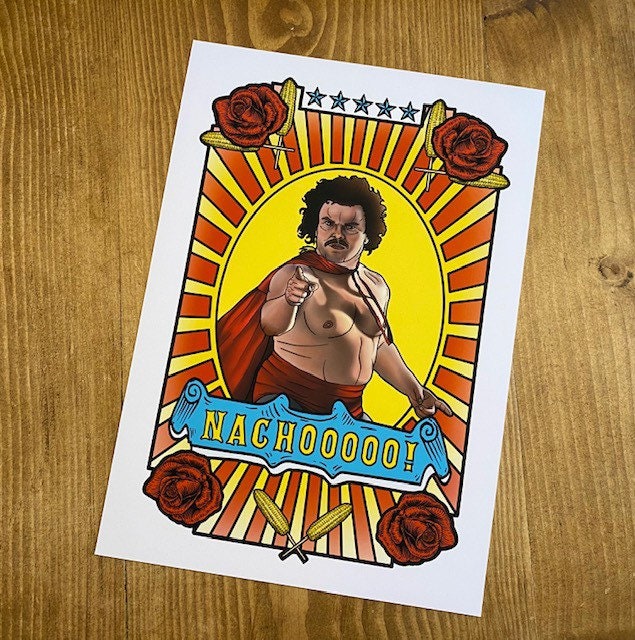 A5 Nacho Nacho Libre Artwork Jack Black A4 Prints Also Available in
