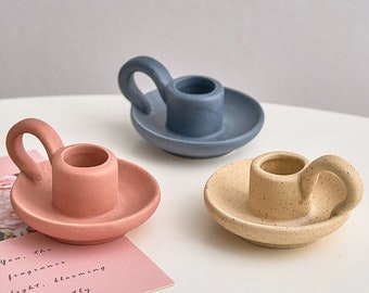 Portacandele in ceramica Siena / Fatto a mano / Portacandele