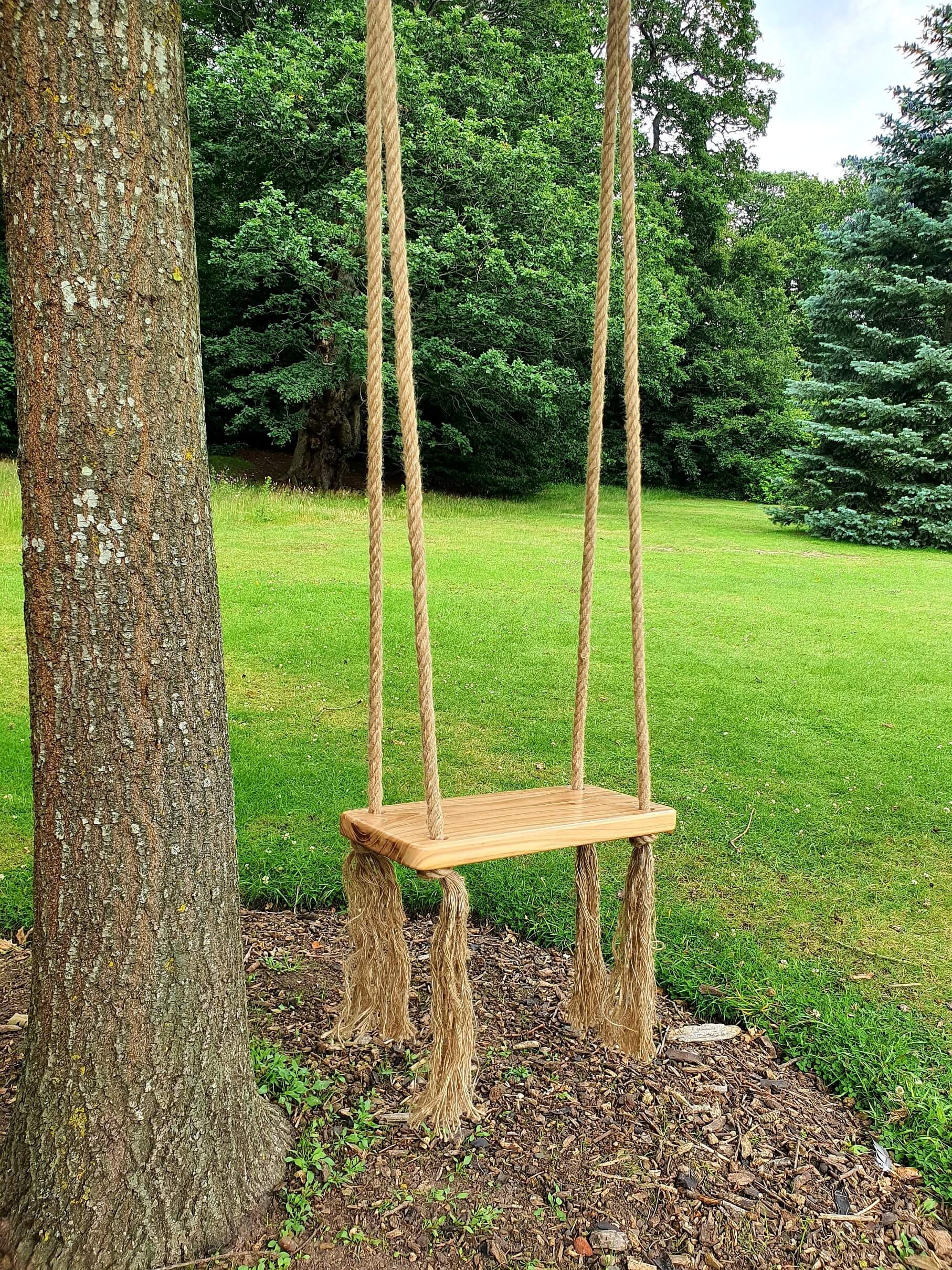Jute Swing With Tassels Swing Seat Natural Jute Wooden Etsy