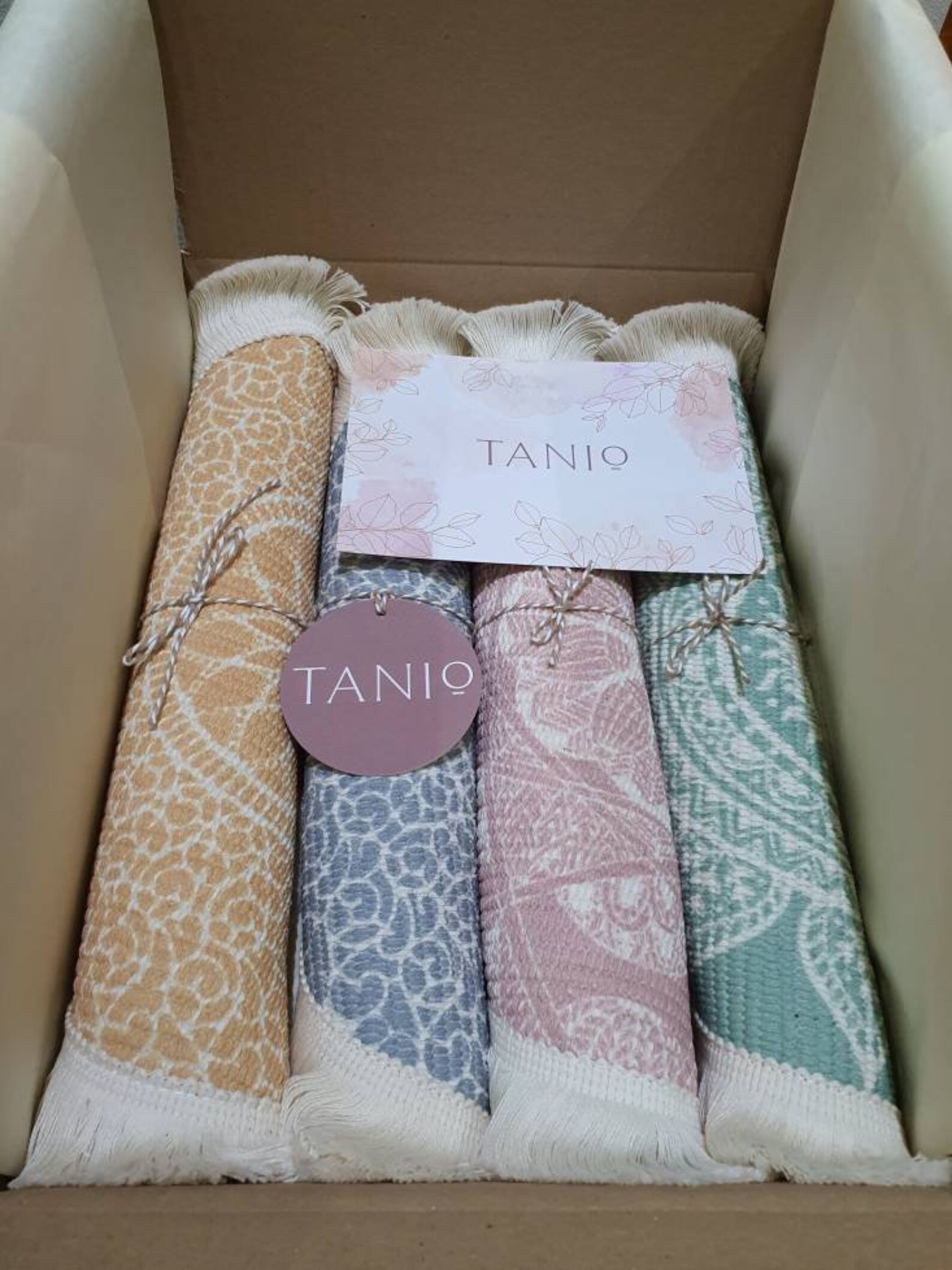 Woven Cotton Placemat With Tassel Pink Green Blue Etsy UK