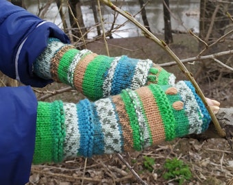 Wool fingerless Mittens, Fingerless Gloves, Women Muff, Driving Gloves, Hand Warmers, arm warmers, Winter  Mittens