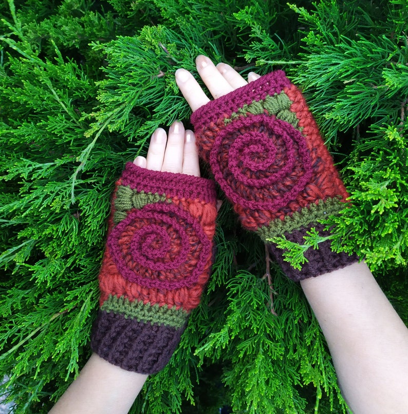 Wool Flower Mittens, Women Boho Mittens, Colorful Flower Gloves, Women Muff, Driving Gloves, Hand Arm Warmers, Embroidered Mittens image 1