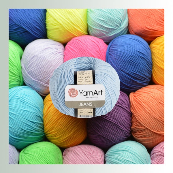 Yarn YARNART JEANS 50 g 160 meters, Cotton Acrylic Yarn, Hypoallergenic Yarn, Amigurumi Yarn, Knitting Cotton Crochet Yarn, Turkish yarn