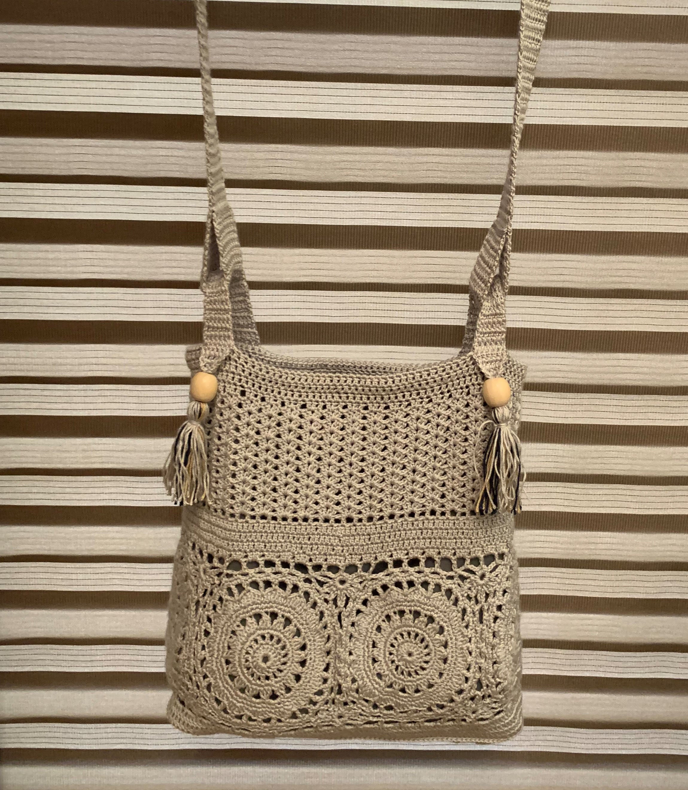 Handmade Crochet Summer Bag, Crochet Crossbody Bag With Silk Effect ...