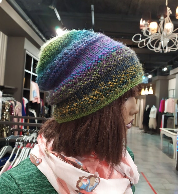 Multicolor Women Beanie Mittens. Winter 