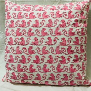 Block Printed Cushion Cover - Floral Cushion Covers - Indian Block Printed Pillow Cover - Cushion Covers -Bohemian  Decorative Pillows