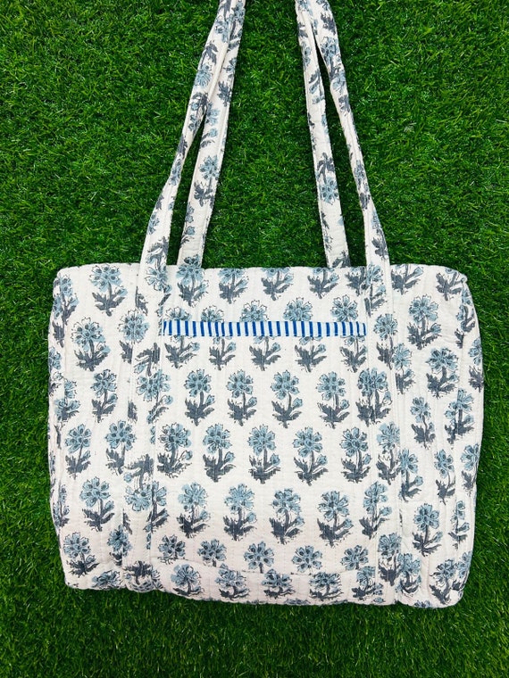 Women Cotton Quilted Diaper Bag Block Printed Handmade Duffle Travel Bag Toddler Diaper Bags Baby Bags Beach Bags Women Cosmetic Bags Gifts Etsy Canada