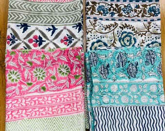 Block Printed Handmade Cotton Sarong - Beach Wear Colorful Women Pareo, Bikini Coverup Soft Cotton Large Sarongs, Pool Side Floral Pareo