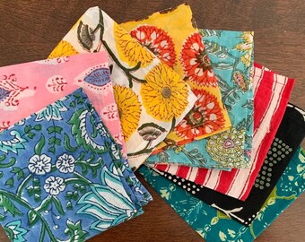 Handkerchief women's Hankies, Boho Vintage style Floral handkerchiefs; 1 dozen different handkerchiefs- various assortments