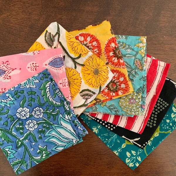 Handkerchief women's Hankies, Boho Vintage style Floral handkerchiefs; 1 dozen different handkerchiefs- various assortments