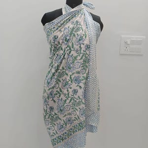 Bawełniany, ręcznie robiony, kwiatowy, miękki i lekki sarong, narzutka na bikini, plażowy sarong, narzutka na ciało, damski szalik, najlepszy prezent dla niej pattern 11