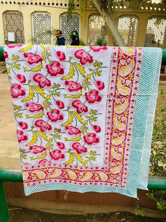 Handblockbedruckter Baumwollstoff Aus Indien – Weicher Voile Für Kleidung & Deko