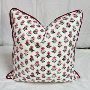 Piping Cotton Pillow Cover, Throw Pillow with Piping, Decorative Cushion Cover, Pillows with Piping and Welting, Corded Pillows for Couches