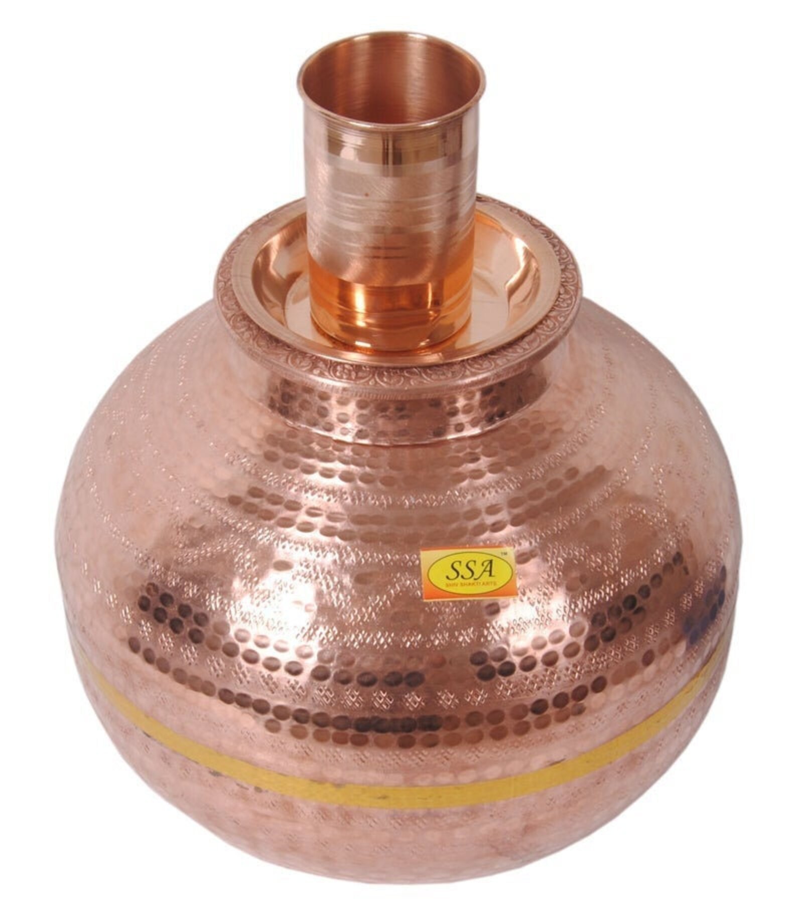 100 Pure copper water Pot Vessel With Lid And Pure Copper Etsy