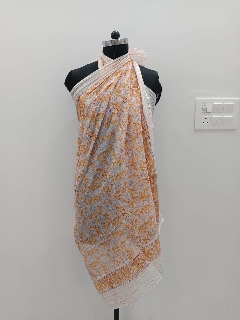 Bawełniany, ręcznie robiony, kwiatowy, miękki i lekki sarong, narzutka na bikini, plażowy sarong, narzutka na ciało, damski szalik, najlepszy prezent dla niej pattern 16