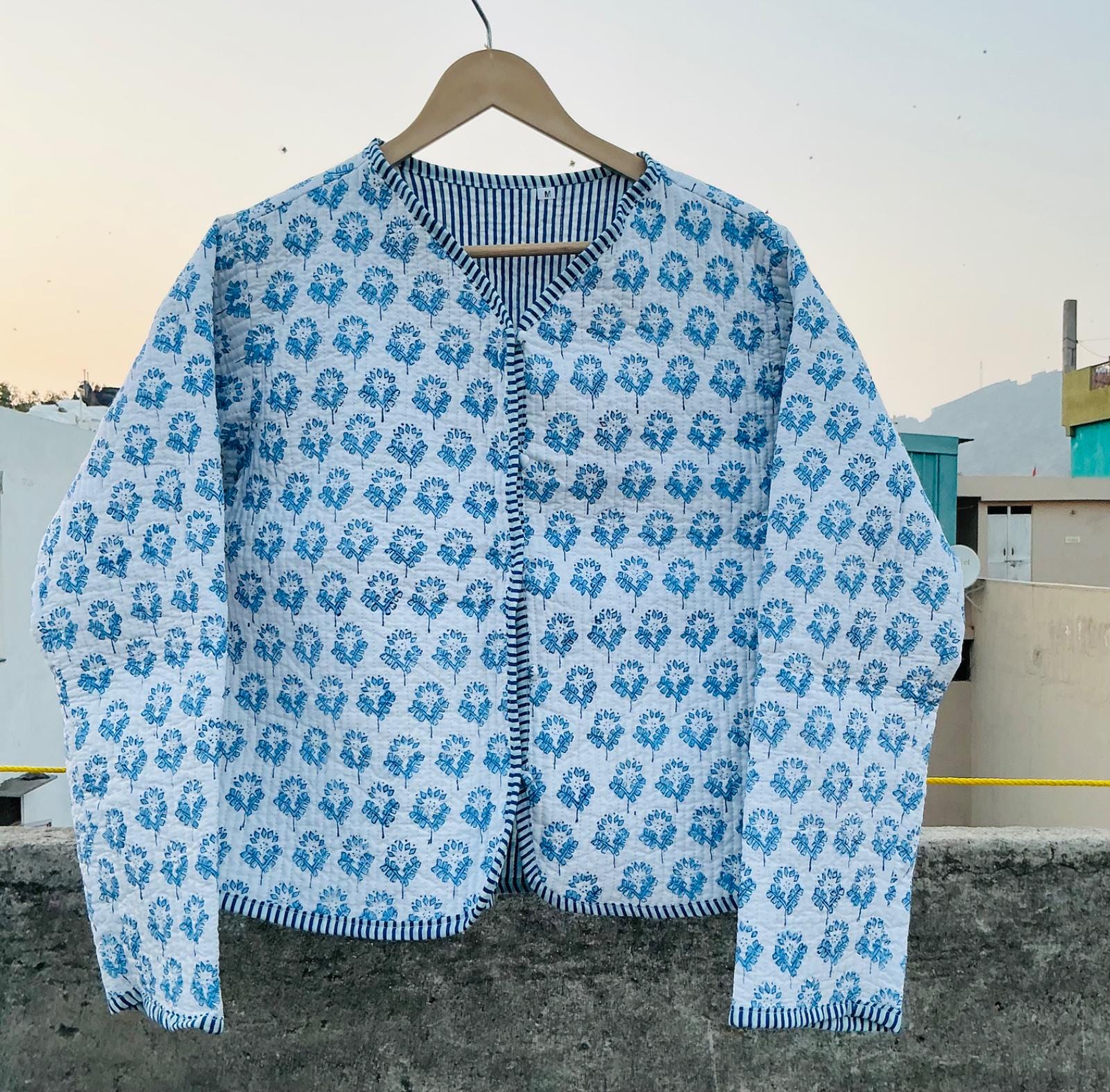 Indian Handmade Cotton Block Printed Fabric Quilted Jackets