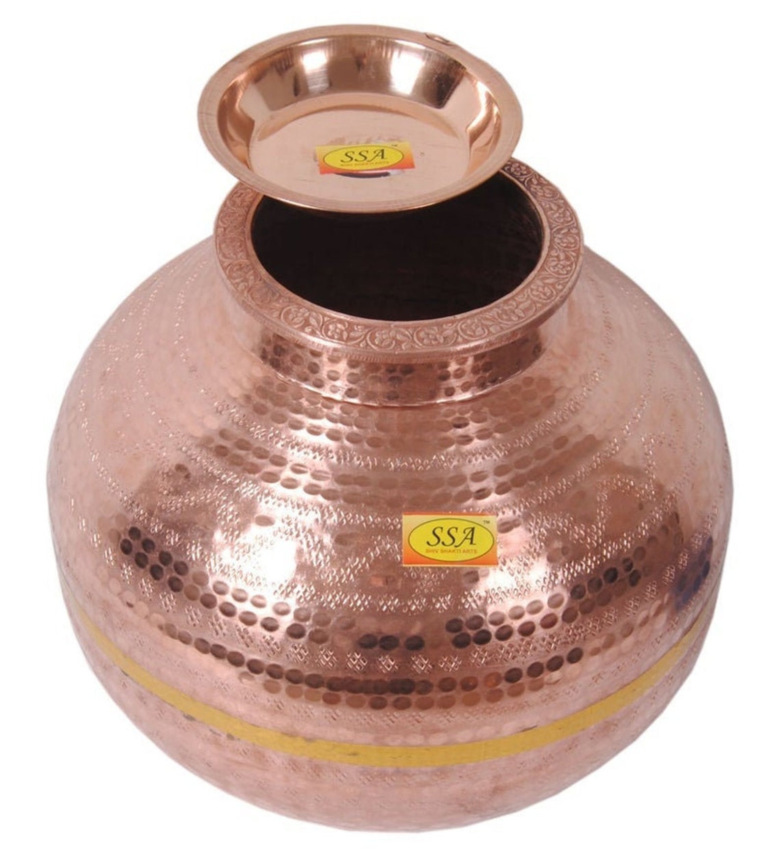 100 Pure copper water Pot Vessel With Lid And Pure Copper Etsy