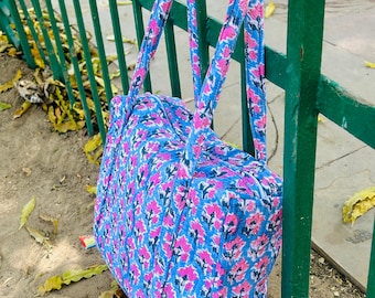 Vintage algodón Qulited bolsas de equipaje de mano indio floral impreso hecho a mano bolsas de compras / bolsa de bebé / bolsa de gimnasio bolsas de noche regalos de dama de honor