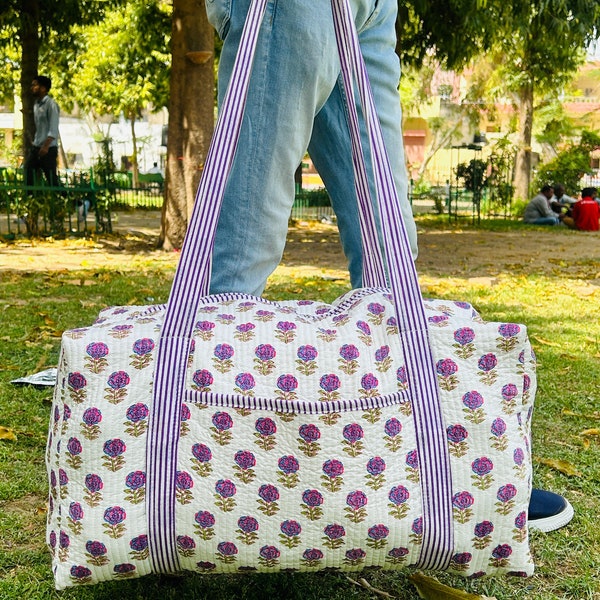 Quilted Duffel Travel Bag Etsy