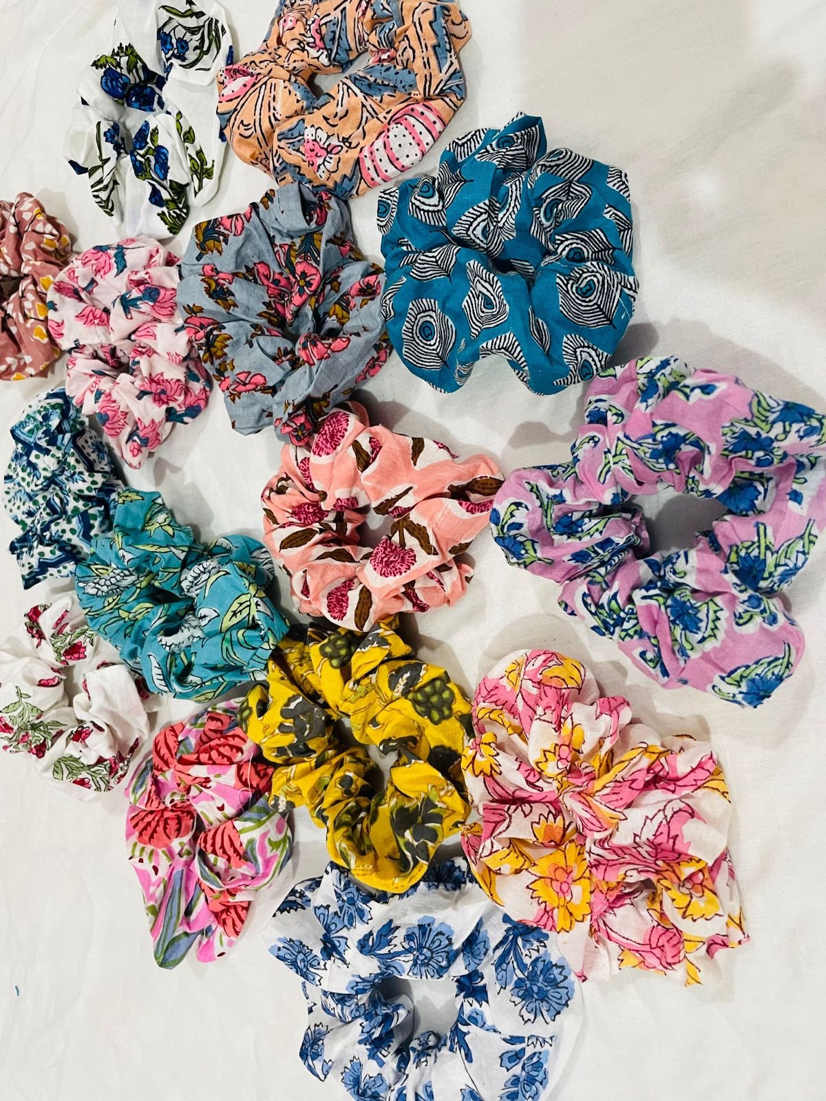 Flower best sale hair scrunchies