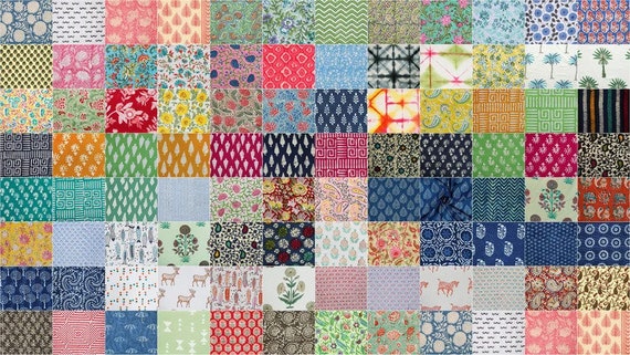 Buy Vintage Fabric Squares Charm Pack 5 Pre Cut Quilting Squares Fabric  100% Cotton Boho Quilting Cotton Fabric Squares junk Journal Covers Online  in India 