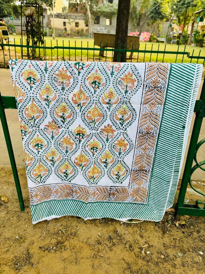 Hand Block Print Cotton Sarong Colorful Cotton Beach Sarong Soft Voile