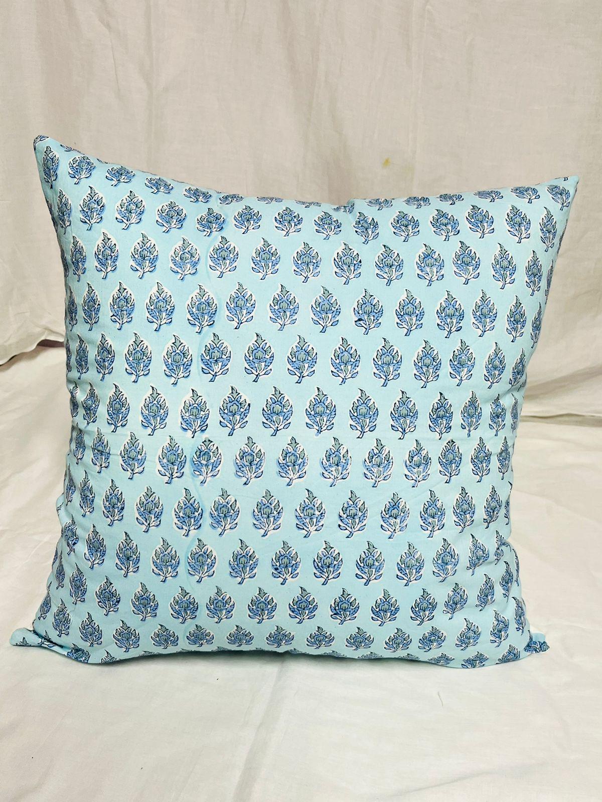 Cotton Throw Pillow COVER 18x18'' Indian Floral Print Cotton Pillow Covers Boho Pillow Covers, Decorative Sofa Cushion Covers,Indian Pillows