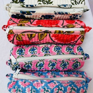Astuccio portapenne vintage in cotone / Astuccio portapenne fatto a mano, regalo per insegnanti, regali per studenti, astuccio portapenne trapuntato e astuccio da viaggio