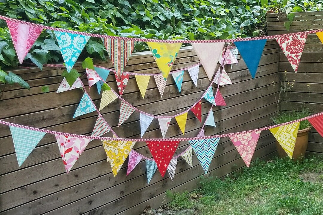 Cotton Flags for Nursery Colorful Boho Bunting Banner Block Etsy