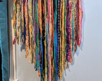 Vintage Recycled Sari Silk Ribbon Strips, Bohemian Craft Fabric