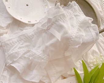 Flutter Frilly Organic Cotton Panty Lace Rim France Japanese