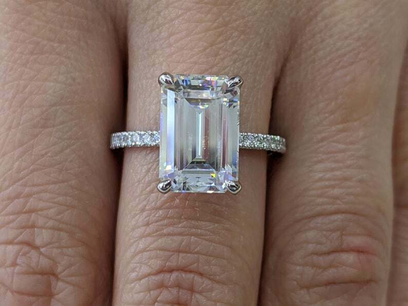 1 CT Emerald Cut Solitaire Diamond Ring Gorgeous Solitaire | Etsy