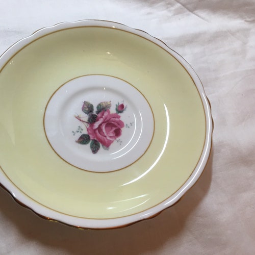 Paragon Double Warrant Pink Rose Vintage shops Teacup and Saucer Yellow