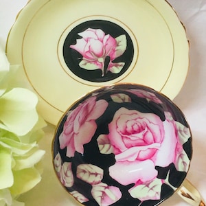 1930 Rare Paragon Hand Painted Fabulous Art Deco Pink Roses