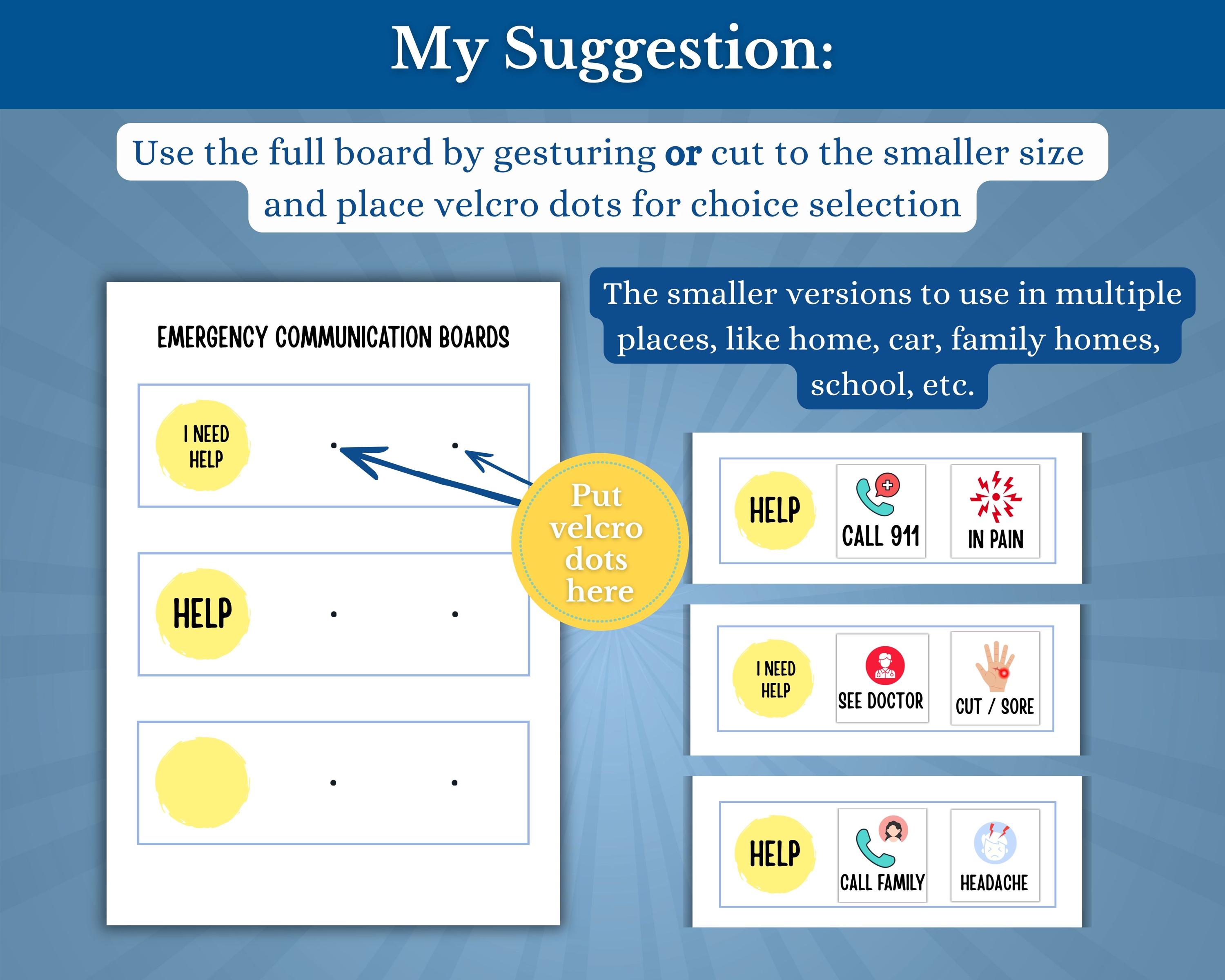 Non-verbal Emergency Communication Board | AAC Cards | Autism, Stroke ...