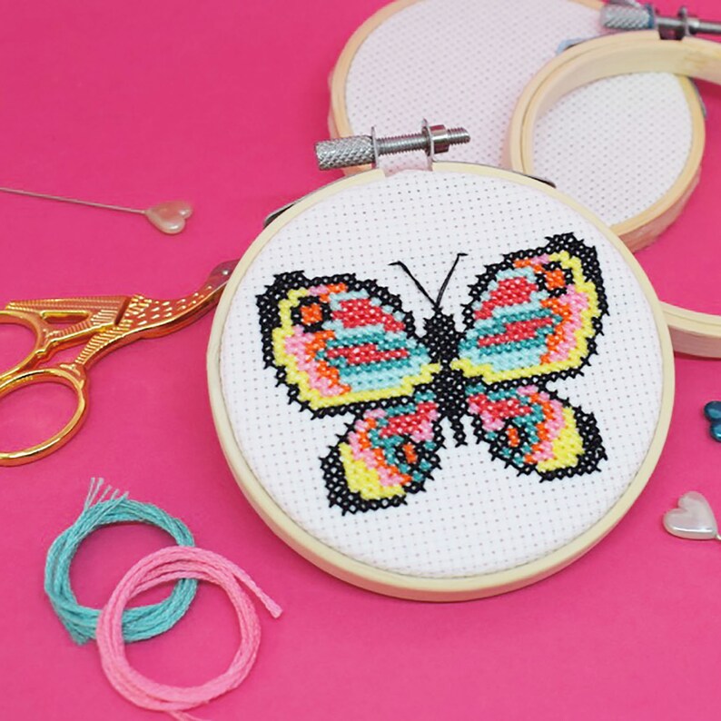Beginners Mini Cross Stitch Kit Beginners Embroidery Kit Etsy