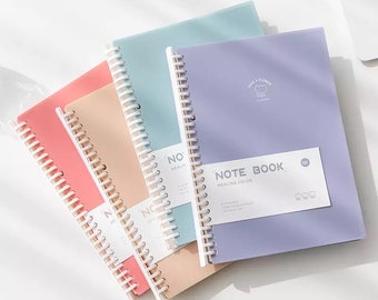 A5 pastel notebooks | 4 Colours available | 80 Lined sheets | Pastel Colour Notebooks | Back to School | Spiral Notebook | Refillable