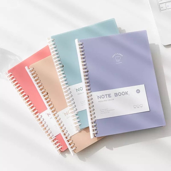 A5 pastel notebooks | 4 Colours available | 80 Lined sheets | Pastel Colour Notebooks | Back to School | Spiral Notebook | Refillable