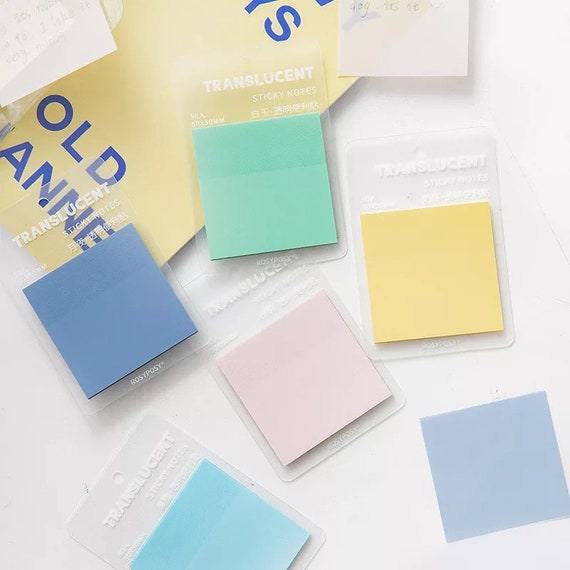 Buy Translucent Sticky Notes 7 Colours 50 Sheets per Pad Memo Paper for  Planners and Notes Online in India 