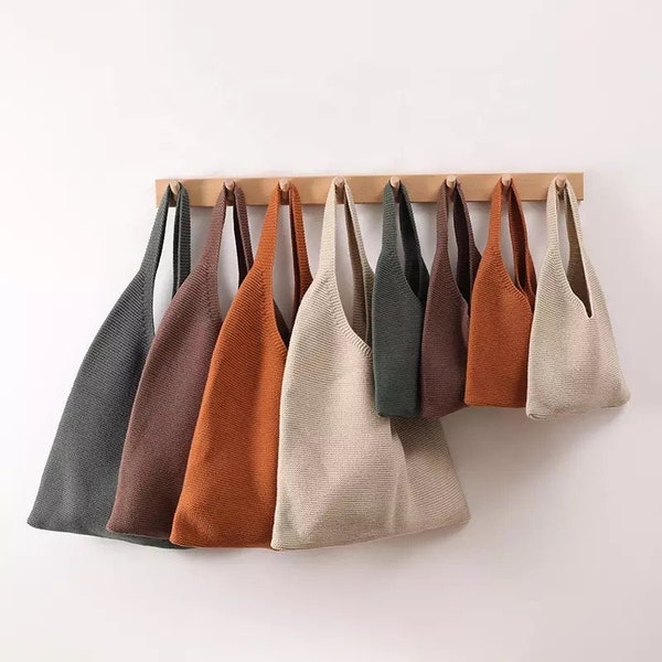 Large Knitted handbags | 4 Earthy colours | Multipurpose | Knitted Shoulder bag |  Minimalist Handbags | great for everyday use!