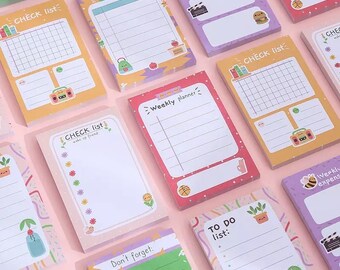 All Things Cute Colourful Sticky Notes | Cute Memo pad | 8 designs | 60 sheets per pad