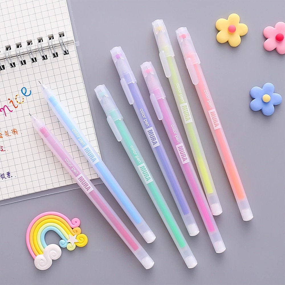 Kawaii Bunte Tinte Gel Stifte 5 Farben verfügbar Mit | Etsy