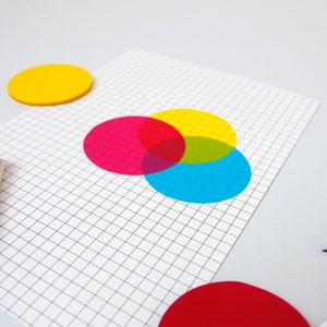 CMYK sticky notes Round Transparent sticky notes 3 bright colours in a pack, 90 sheets image 6