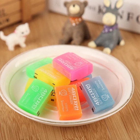 Vibrant Coloured Soft Jelly Erasers Kids Erasers Pencil Etsy