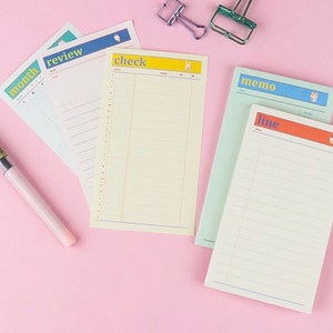 Minimalistic Notepads, Pastel Memo pads, Weekly Planner Sticky Notes | Daily Goal Planner | Minimalistic Stationery