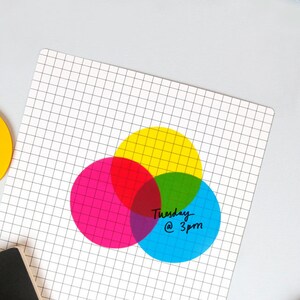 CMYK sticky notes Round Transparent sticky notes 3 bright colours in a pack, 90 sheets image 3