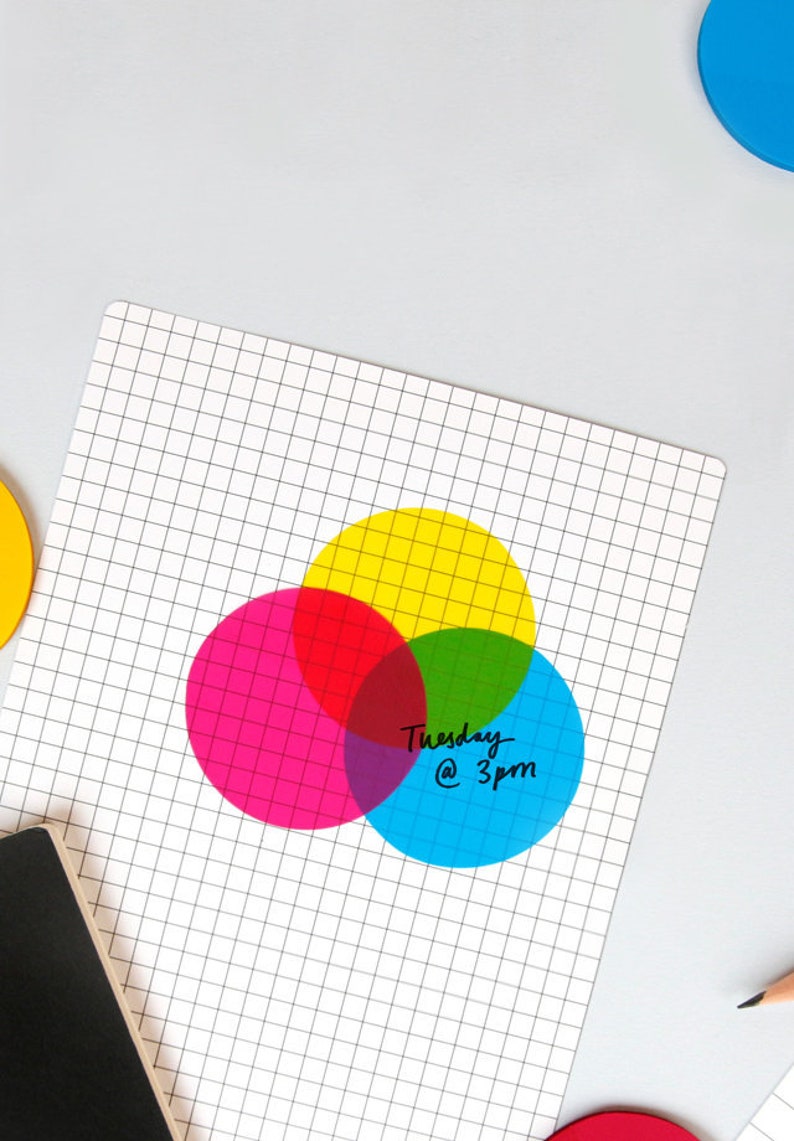 CMYK sticky notes Round Transparent sticky notes 3 bright colours in a pack, 90 sheets image 3