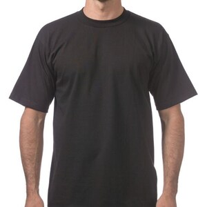 Peut inclure: Un t-shirt noir &agrave; manches courtes avec un col rond.