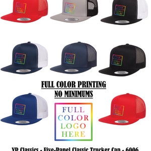CUSTOM HAT - Full color printing - YP Classics - Five-Panel Classic Trucker Cap - 6006