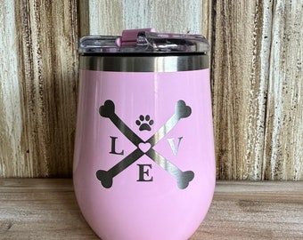 Dog Love Cross Tumbler | Brumate Tumber | Wine Tumbler | Custom Tumbler | Custom Drinkware | Drinkware